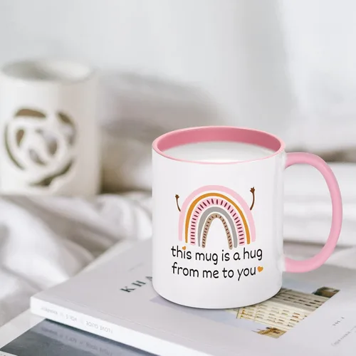 Vista 2 de Cabtnca Taza de abrazo de amistad – This Mug Is A Hug From Me To You – Regalo inspirador de aliento para mujeres, mejor amiga, mamá, compañera