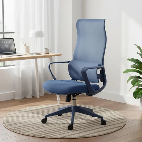 Vista 3 de Modern Executive Office Chair with Adjustable Height Lumbar Support 3D Armrests Ergonomic Curved Back Swivel Base Conference Room Task Chair
