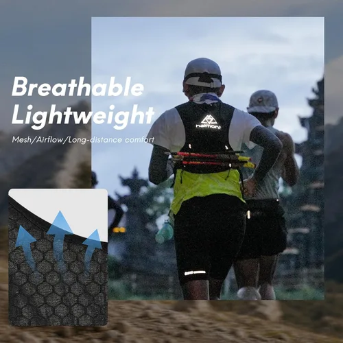 Vista 4 de Chaleco de hidratación para correr Haimont, paquete ligero de 5L para mujer y hombre, para correr en senderos Bounce-Free Fit, Front Fuel Storage