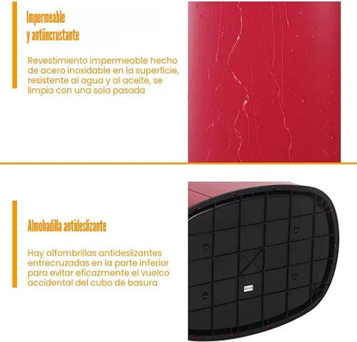 Vista 5 de Papelera de acero inoxidable BestOffice con infrarrojo antihuellas, 13.2 galón