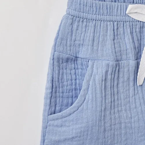 Vista 7 de Ropa para bebé niño y niño, pantalones cortos de verano, conjunto de camiseta de retazos con bolsillo, pantalones cortos de 12 meses a 4 años