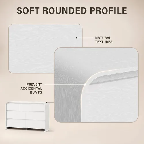 Vista 3 de YESHOMY Cómoda blanca de 7 cajones para dormitorio, organizador de Blanco