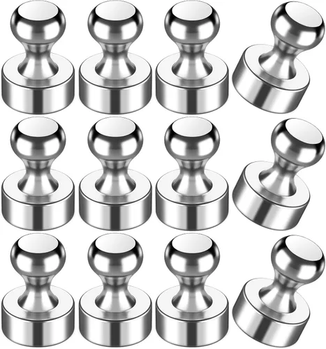 Vista 23 de VNDUEEY 12 piezas de imanes de nevera negros, imanes de pizarra blanca para refrigerador, imán pequeño y fuerte para pizarra, oficina, aula, cocina