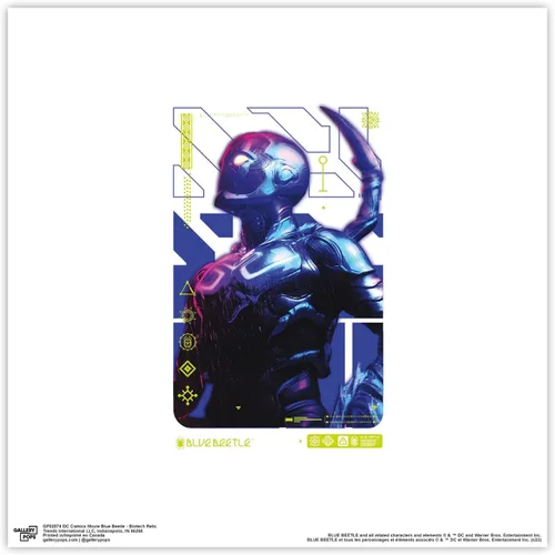 Vista 9 de Trends International Gallery Pops DC Comics Blue Beetle - Póster de pared de reliquia biotecnológica, 12 x 12 pulgadas, versión de marco negro