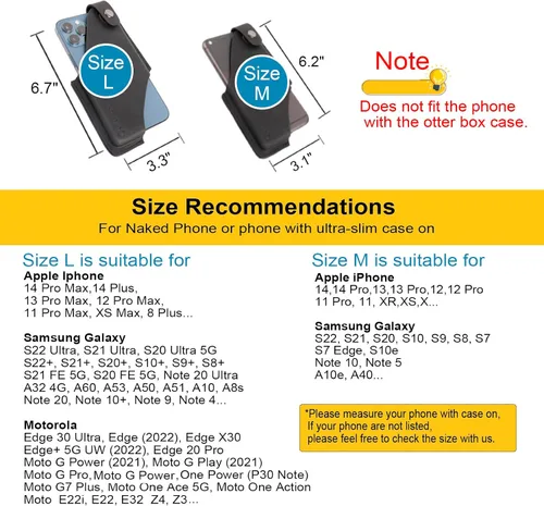 Vista 5 de Gentlestache Funda de cuero para teléfono celular con clip para cinturón, bolsa de cuero para iPhone Samsung Motorola, funda para cinturón con Negro