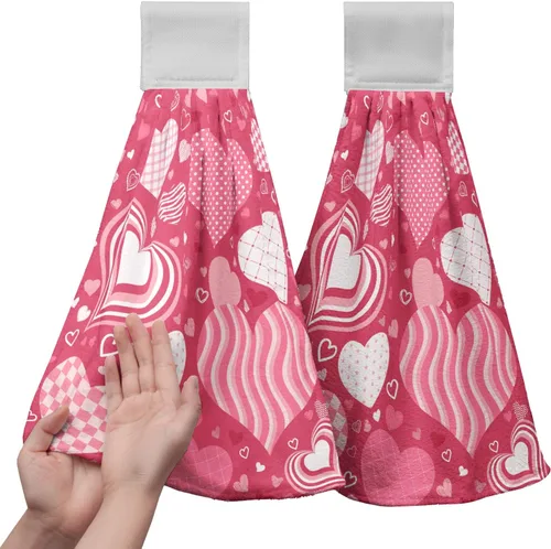 Vista 21 de Honey Bee - Juego de 2 toallas colgantes de cocina de verano con lunares y lazo para colgar, toallas de cocina de granja amarillas, suaves