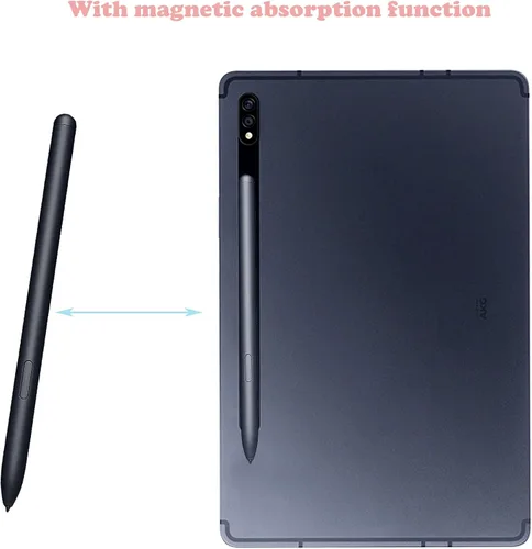 Vista 2 de Tab S7, S7+ Pen Puntero de repuesto para Samsung Galaxy Tab S7, Tab S7+ Plus, S8, S8+, S8 Ultra S Pen Stylus (sin Bluetooth) + puntas/puntas (negro)