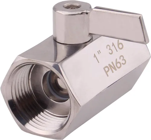 Vista 5 de DERNORD Válvula de bola de acero inoxidable Mini rosca NPT hembra (1" hembra y hembra)
