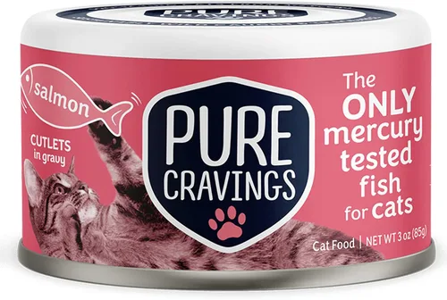 Vista 7 de Pure Cravings - Comida húmeda para gatos, filetes de caballa en salsa, cada captura es probada para mercurio, lata húmeda de pescado para gatos, sin