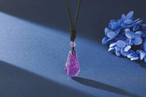 Vista 2 de Jovivi 2 collares de obsidiana negra de amatista para hombres y mujeres, piedras preciosas naturales curativas collares con colgante de cuerda