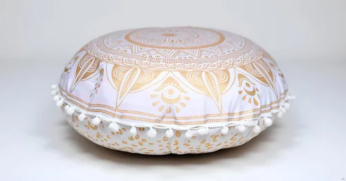 Vista 8 de CRAFT KALA - Funda de cojín redonda de 22" con mandala bohemio para meditación, para sala, asientos, pufs, para sala de estar, sala de yoga, hogar