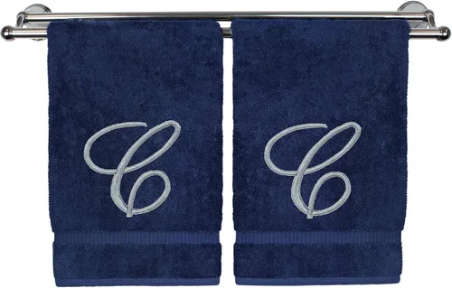 Vista 239 de Toalla de mano con monograma, regalo personalizado, 16 x 30 pulgadas, extra absorbente, 100% algodón turco, acabado de rizo suave, para baño, cocina