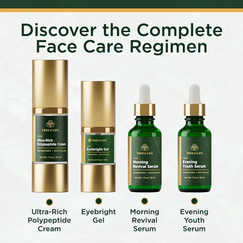 Vista 5 de Tree of Life Beauty Ultimate Skin Care Set, iluminador, reafirmante, hidratante, hidratante, iluminador, régimen completo de cuidado facial - Suero