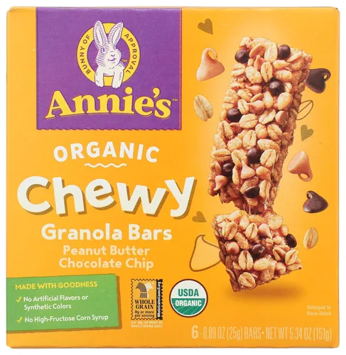 Vista 15 de Annie's Barras de granola masticables orgánicas, chispas de chocolate, 12 unidades (paquete de 6)