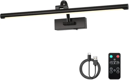 Vista 9 de DESOOP - Luces inalámbricas recargables para cuadros, iluminación de galería, luz de marco de fotos con batería, control remoto y temporizador, luz