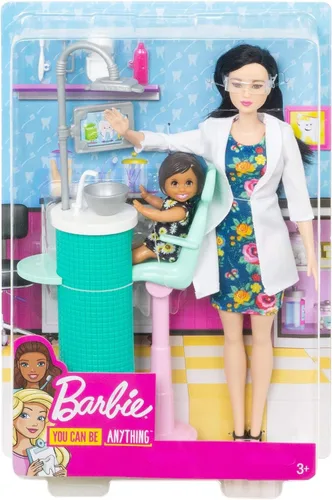 Vista 5 de Barbie Muñeca y juego de dentista, pelo negro