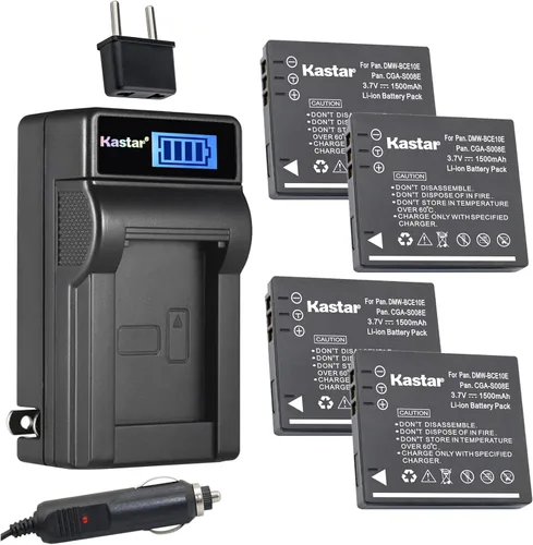Vista 7 de Kastar DMW-BCE10 - Cargador de batería LCD de CA compatible con Panasonic Lumix DMC-FS5 DMC-FS5EG-K DMC-FS5EG-R DMC-FS5EG-S DMC-FS5GK DMC-FS5K