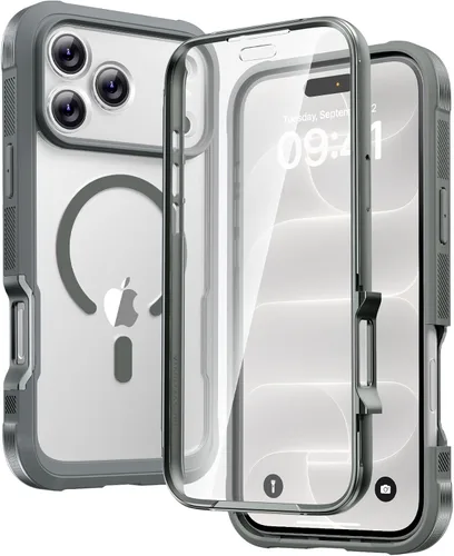 Vista 100 de Carcasa Diaclara diseñada para iPhone 12/12 Pro, carcasa completa resistente con protector de pantalla táctil y antiarañazos integrado, carcasa Azul