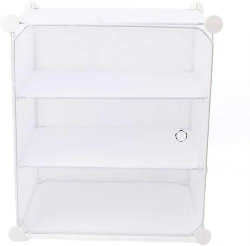 Vista 6 de Zapatero portátil de 12 niveles, organizador de 96 pares de zapatos con puerta transparente, fácil montaje, caja de zapatos apilable de plástico