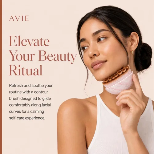 Vista 2 de Cepillo facial de contorno linfático - Gua Sha Glow, masajeador, drenaje