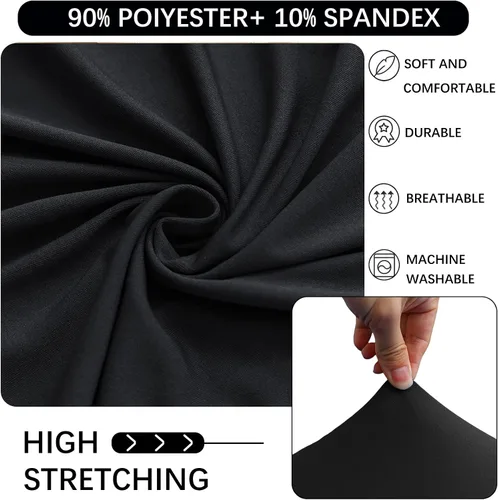 Vista 4 de Mantel Redondo Elástico de Spandex para Cóctel, Paquete de 2, 24"x43" Cubierta de Mesa Ajustada Highboy Elástica, Mantel Redondo de Cóctel para Mesa