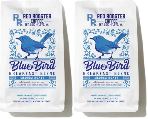 Vista 5 de Red Rooster Coffee Roaster, Blue Bird Breakfast Blend, 12 onzas de grano entero