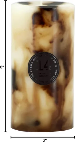 Vista 3 de Lulu Candles - Jazmín, Oud y sándalo (vela de pilar de 3 x 6 pulgadas) - Velas de alta calidad altamente perfumadas en caja para regalo