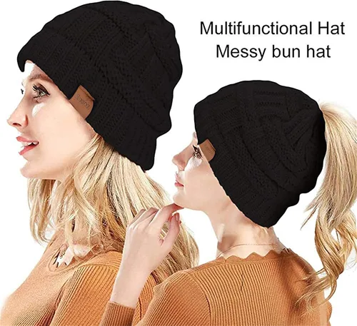 Vista 2 de Rosoz 1 y 2 paquetes de gorros de invierno para mujer
