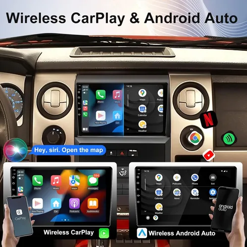 Vista 3 de [4+64GB] Android 13 Car Stereo Upgrade para Ford F150 2009 2010 2011 2012 2013 2014 Soporte de radio inalámbrico Carplay Android Auto 9 '' IPS