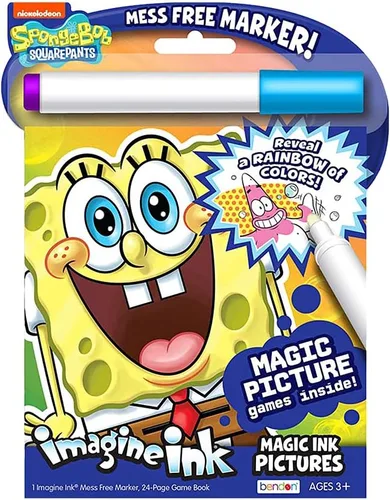 Vista 5 de Bendon Spongebob Squarepants Imagine Ink Libro para colorear con pantalones cuadrados de Bob Esponja Recuerdos de fiesta de Bob Esponja