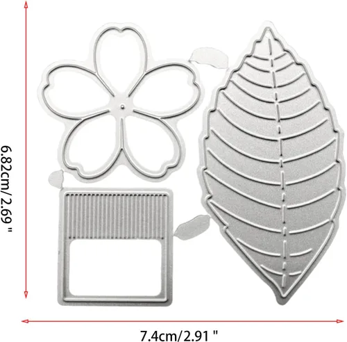 Vista 3 de Troqueles de metal 3D de arte de flores y hojas, troqueles de corte para hacer tarjetas, troqueles de relieve para álbumes de recortes, decoración