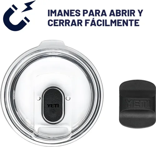 Vista 5 de YETI Rambler - Vaso de acero inoxidable con tapa MagSlider, 20 onzas, color rosa Bimini.