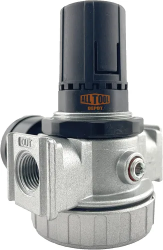 Vista 3 de Regulador de presión de aire comprimido en línea NPT MID FLOW de 1/2" para compresor de aire, 7 a 150 PSI ajustable