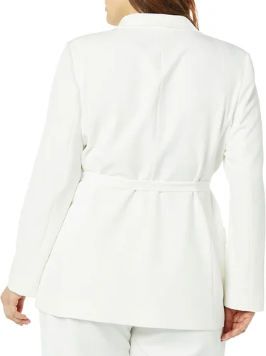 Vista 5 de The Drop Blazer Ren Wrap con cinturón frontal para mujer