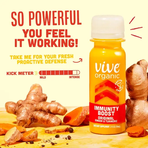 Vista 7 de Vive Organic Inmune Support Shot, jengibre prensado en frío, cúrcuma y equinácea, sin gluten, vegano, refuerzo de inmunidad original, 2 onzas