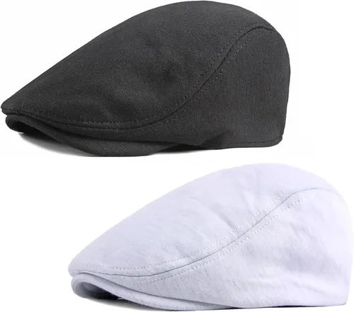 Vista 17 de DIYDECAL Paquete de 2 gorras planas para hombre Ivy Gatsby Newsboy