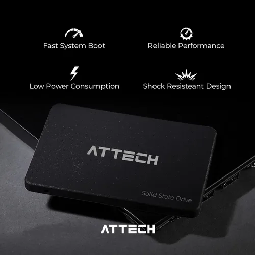 Vista 6 de ATTECH AT422 128GB 3D NAND SATA SSD interno de 2.5 pulgadas, hasta 550MB/s (128.0, GB)