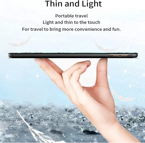 Vista 4 de Funda para Samsung Galaxy Tab S6 Lite de 10.4 pulgadas, versión 2022/2020, ligera, funda inteligente de piel sintética con soporte ajustable