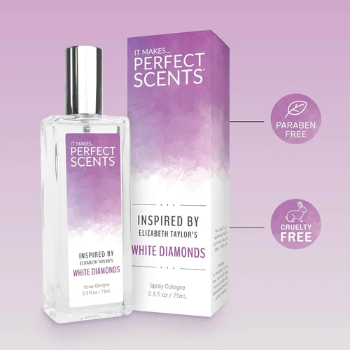 Vista 4 de Fragancias Perfect Scents, inspiradas en el White Dia.mond de Eliz.abeth Tay.lor Eau de Toilette para mujer, limpio, vegano, sin parabenos, sin
