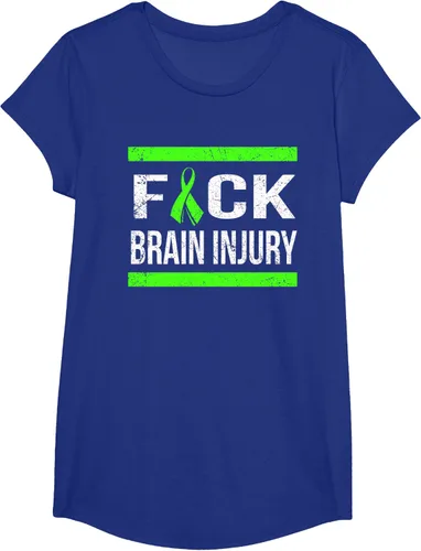 Vista 28 de Apoyo Daño cerebral Concienciación T Shirt, mujer L, Asphalt Negro