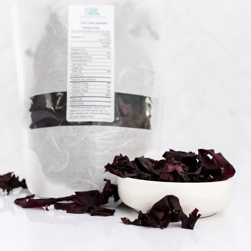 Vista 2 de Seaweed Kings Dulse Powder - Algas marinas crudas del Atlántico, mini copos, perfectas para aperitivos, condimentos, sopas y ensaladas, 100% puras