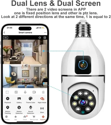 Vista 4 de Dual Lens Indoor WiFi Security Camera