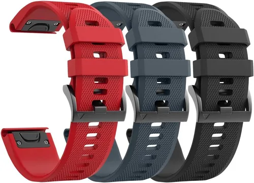 Vista 18 de ANCOOL - Correa para Garmin Fenix 5, de ajuste fácil, de silicona suave de 22 mm de ancho, correa de reloj para Garmin Fenix 5 Azul