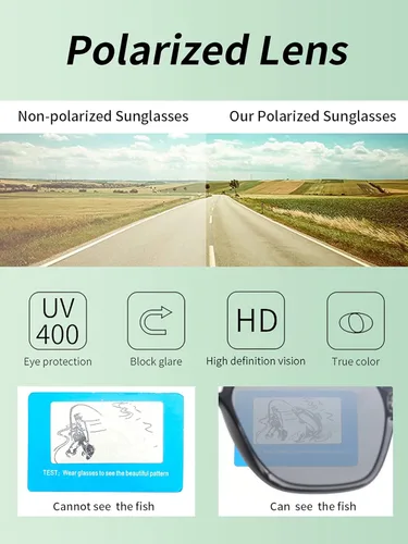 Vista 5 de GLINDAR Gafas de sol polarizadas para mujer gafas de sol rectangulares para conducir pesca compras UV400
