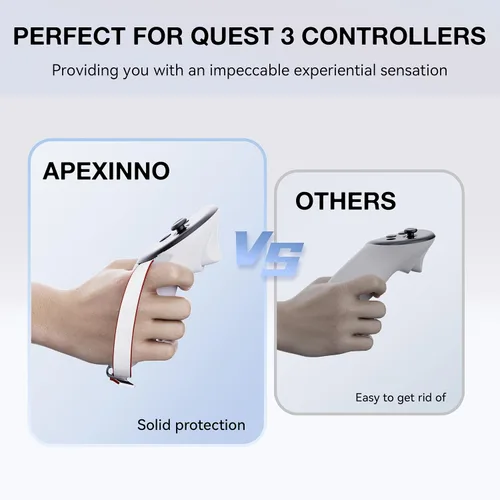 Vista 2 de VR Controller Grips Battery Cover with Adjustable Active Straps for Meta Quest 3 Accessories, VR Battery Cover Replacement for Oculus Quest 3