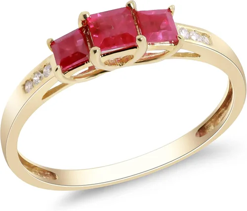 Vista 2 de Gin & Grace Anillo de compromiso de oro blanco de 14 quilates con diamantes de zafiro de corte princesa azul natural (I1, I2) para mujer, zafiro