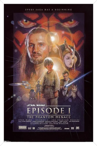 Vista 13 de Trends International Star Wars: The Phantom Menace - Póster de pared de una hoja, 14.725 x 22.375 pulgadas, versión enmarcada de madera de granero