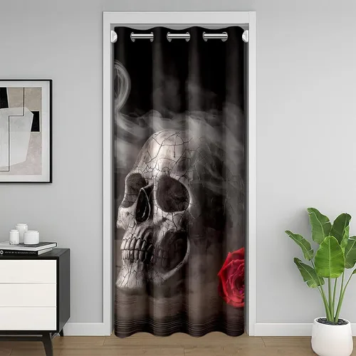 Vista 19 de Cortina de puerta de girasol para puerta, privacidad de abeja, cortina opaca para niños y niñas, cortina floral amarilla, linda cortina de puerta
