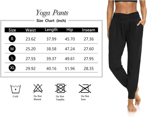 Vista 7 de DIBAOLONG - Pantalones de yoga sueltos para hacer ejercicio, casuales, cómodos, con bolsillos