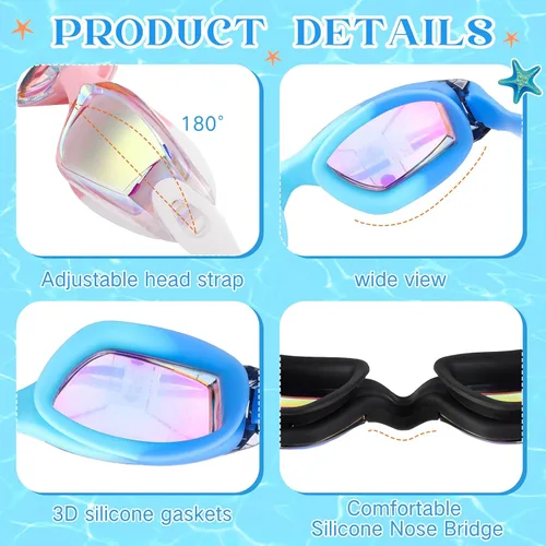 Vista 4 de Yexiya 30 pares de gafas de natación con clip nasal y tapones para los oídos, antiniebla, protección UV, sin fugas, visión amplia de verano